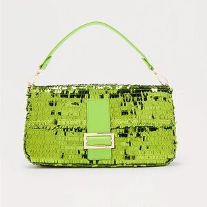 Lime Green Sequin Shoulder Bag